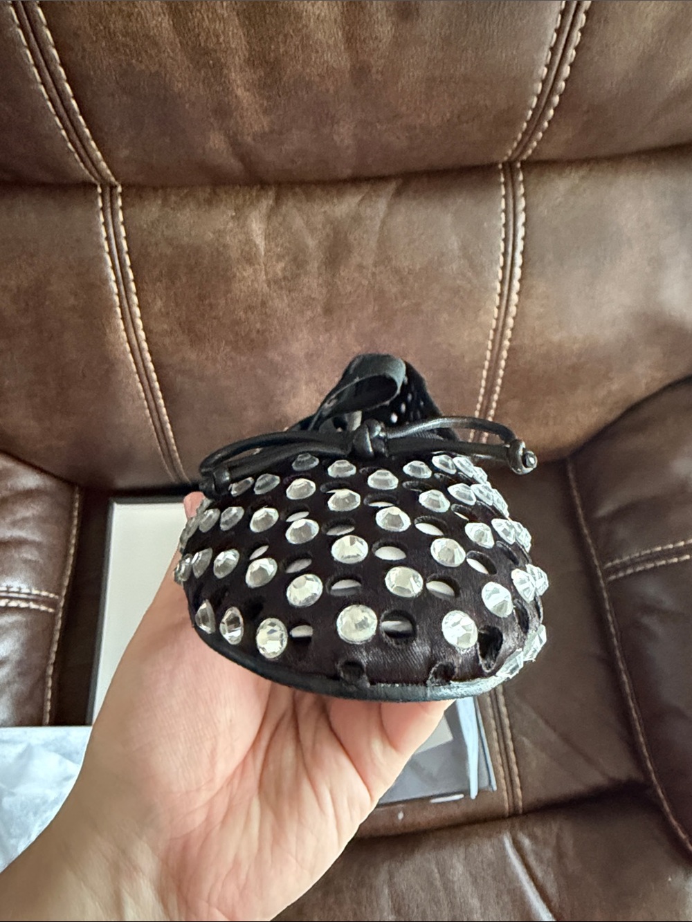 •CAPE ROBBIN• “Lauralee” Rhinestone Eyelet Bow Ballet Flats - Black // NIB - Picture 10 of 13